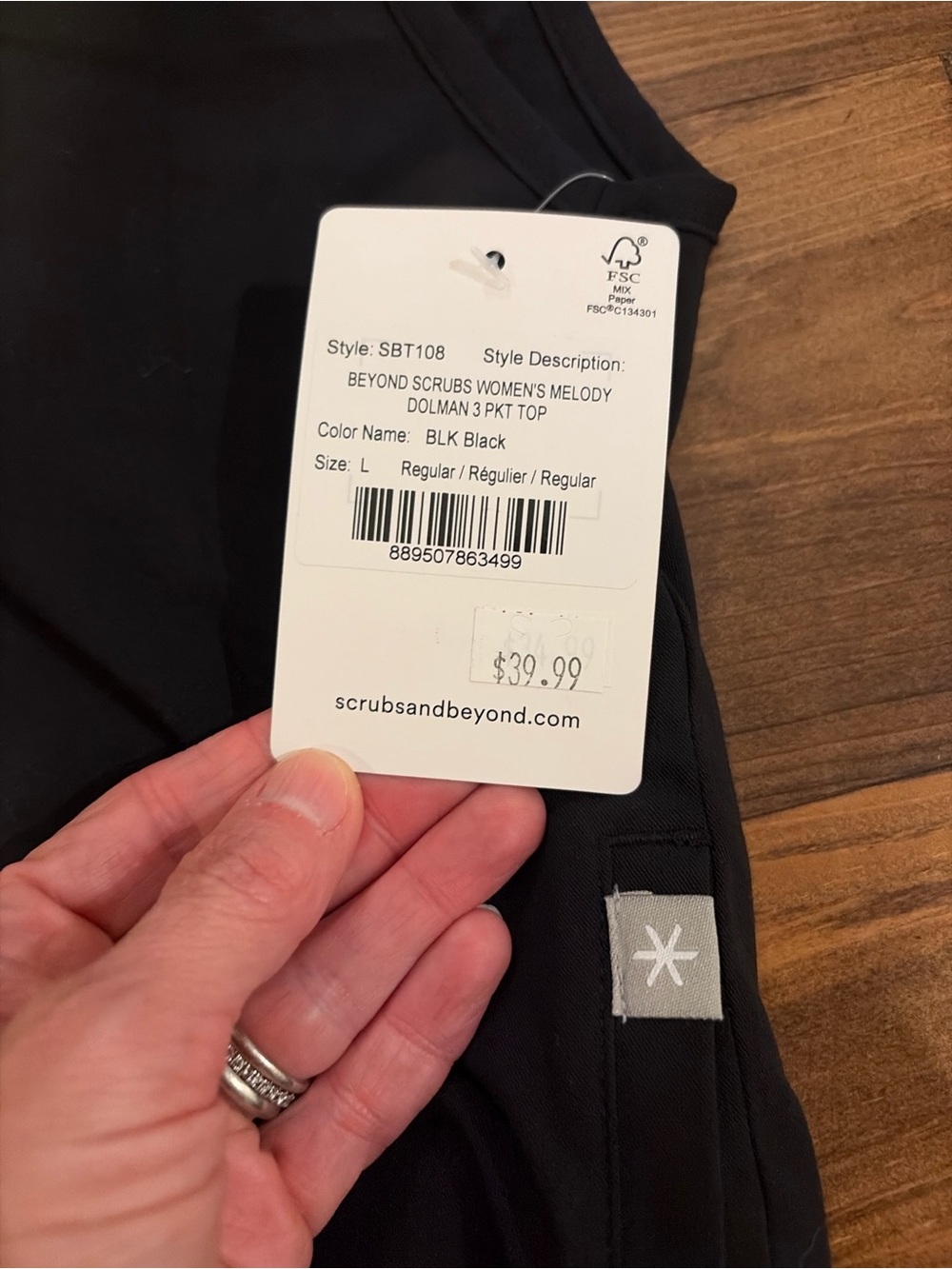 Ladies Black beyond Scrubs top - Comfortable Active Wear